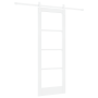 Puerta Deslizante  con Hardware 'ORKDAL'Madera Maciza Blanca y Vidrio | Foro24.es | Tu tienda online para hogar, jardín y más Foro24.es
