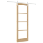 Puerta deslizante  con juego de herrajes "ORKDAL" Madera sólida y vidrio | Foro24.es | Tu tienda online para hogar, jardín y más Foro24.es