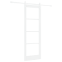 Puerta Corredera  con Juego de Hardware 'ORKDAL'Madera Sólida Blanca & Vidrio | Foro24.es | Tu tienda online para hogar, jardín y más Foro24.es