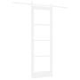 Puerta Corredera  con Juego de Hardware 'ORKDAL'Madera Sólida Blanca & Vidrio | Foro24.es | Tu tienda online para hogar, jardín y más Foro24.es