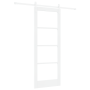 Puerta Deslizante con Juego de Hardware "ORKDAL" Madera Sólida Blanca y Cristal | Foro24.es | Tu tienda online para hogar, jardín y más Foro24.es