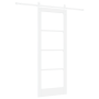 Puerta Deslizante con Juego de Hardware "ORKDAL" Madera Sólida Blanca y Cristal | Foro24.es | Tu tienda online para hogar, jardín y más Foro24.es