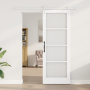 Puerta Corredera  con Juego de Herrajes 'ORKDAL'Blanca de Madera Sólida y Vidrio | Foro24.es | Tu tienda online para hogar, jardín y más Foro24.es