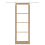 Puerta Deslizante con Juego de Accesorios "ORKDAL" Madera Sólida y Vidrio | Foro24.es | Tu tienda online para hogar, jardín y más Foro24.es