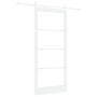 Puerta Deslizante con Juego de Accesorios "ORKDAL" Madera Maciza Blanca y Vidrio | Foro24.es | Tu tienda online para hogar, jardín y más Foro24.es