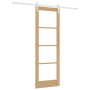 Puerta Deslizante con Juego de Hardware "ORKDAL" Madera Maciza y Vidrio | Foro24.es | Tu tienda online para hogar, jardín y más Foro24.es