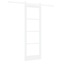 Puerta Corrediza  con Juego de Hardware "ORKDAL" Madera Sólida Blanca y Vidrio | Foro24.es | Tu tienda online para hogar, jardín y más Foro24.es