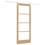 Puerta Corredera con Juego de Accesorios 'ORKDAL'Madera Sólida y Vidrio | Foro24.es | Tu tienda online para hogar, jardín y más Foro24.es