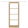 Puerta Corredera con Juego de Accesorios 'ORKDAL'Madera Sólida y Vidrio | Foro24.es | Tu tienda online para hogar, jardín y más Foro24.es