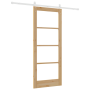 Puerta Corredera con Juego de Accesorios 'ORKDAL'Madera Sólida y Vidrio | Foro24.es | Tu tienda online para hogar, jardín y más Foro24.es