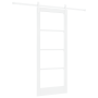 Puerta Deslizante  con Juego de Accesorios "ORKDAL" Madera Sólida Blanca y Vidrio | Foro24.es | Tu tienda online para hogar, jardín y más Foro24.es