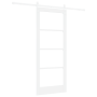 Puerta Deslizante  con Juego de Accesorios "ORKDAL" Madera Sólida Blanca y Vidrio | Foro24.es | Tu tienda online para hogar, jardín y más Foro24.es