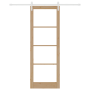 Puerta corredera  con juego de accesorios 'ORKDAL'de madera sólida y vidrio | Foro24.es | Tu tienda online para hogar, jardín y más Foro24.es