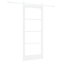 Puerta Deslizante  con Accesorios "ORKDAL" Madera Sólida Blanca & Vidrio | Foro24.es | Tu tienda online para hogar, jardín y más Foro24.es
