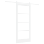 Puerta Deslizante  con Accesorios "ORKDAL" Madera Sólida Blanca & Vidrio | Foro24.es | Tu tienda online para hogar, jardín y más Foro24.es