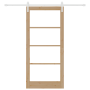 Puerta Corredera  con Juego de Hardware 'ORKDAL'Madera Maciza y Vidrio | Foro24.es | Tu tienda online para hogar, jardín y más Foro24.es