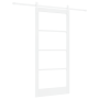 Puerta Deslizante  con Juego de Hardware "ORKDAL" Madera Sólida Blanca y Cristal | Foro24.es | Tu tienda online para hogar, jardín y más Foro24.es