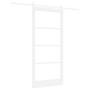 Puerta Deslizante  con Juego de Hardware "ORKDAL" Madera Sólida Blanca y Cristal | Foro24.es | Tu tienda online para hogar, jardín y más Foro24.es