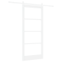 Puerta Deslizante  con Juego de Hardware "ORKDAL" Madera Sólida Blanca y Vidrio | Foro24.es | Tu tienda online para hogar, jardín y más Foro24.es