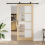 Puerta Deslizante  con Juego de Hardware 'ORKDAL'Madera Maciza y Cristal | Foro24.es | Tu tienda online para hogar, jardín y más Foro24.es