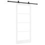 Puerta Corrediza  con Juego de Accesorios 'ORKDAL'Madera Sólida Blanca y Vidrio | Foro24.es | Tu tienda online para hogar, jardín y más Foro24.es