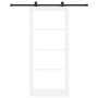 Puerta Corrediza  con Juego de Accesorios 'ORKDAL'Madera Sólida Blanca y Vidrio | Foro24.es | Tu tienda online para hogar, jardín y más Foro24.es