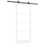 Puerta Corrediza  con Juego de Accesorios 'ORKDAL'Madera Sólida Blanca y Vidrio | Foro24.es | Tu tienda online para hogar, jardín y más Foro24.es