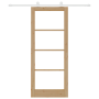 Puerta Deslizante  con Juego de Hardware 'ORKDAL'Madera Maciza y Cristal | Foro24.es | Tu tienda online para hogar, jardín y más Foro24.es