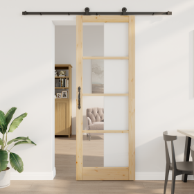 Puerta deslizante con juego de hardware
