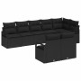 Conjunto de sofá de jardín 8 pcs Negro Poliratán