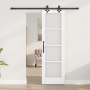 Puerta Deslizante  con Hardware "ORKDAL" Blanca de Madera Sólida y Cristal | Foro24.es | Tu tienda online para hogar, jardín y más Foro24.es