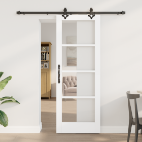 Juego de Puertas Correderas Set de 2 Blanco y