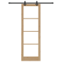 Conjunto de Puerta Deslizante con Hardware “ORKDAL” Madera Maciza y Vidrio | Foro24.es | Tu tienda online para hogar, jardín y más Foro24.es