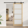 Juego de puerta deslizante con hardware 'ORKDAL'Madera sólida y vidrio | Foro24.es | Tu tienda online para hogar, jardín y más Foro24.es