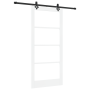 Puerta Corredera  con Juego de Hardware "ORKDAL" Madera Sólida Blanca y Cristal | Foro24.es | Tu tienda online para hogar, jardín y más Foro24.es