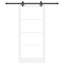 Puerta Corredera  con Juego de Hardware "ORKDAL" Madera Sólida Blanca y Cristal | Foro24.es | Tu tienda online para hogar, jardín y más Foro24.es