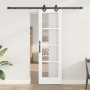 Puerta Corredera  con Juego de Hardware 'ORKDAL'Blanca de Madera Sólida y Cristal | Foro24.es | Tu tienda online para hogar, jardín y más Foro24.es
