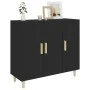 Black engineered wood sideboard 90x34x80 cm by vidaXL, Sideboards - Ref: Foro24-812493, Price: 102,66 €, Discount: %