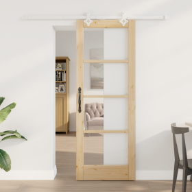 Puerta Corredera con Juego de Hardware 73.5x198.5
