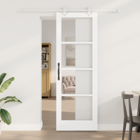 Puerta Deslizante con Juego de Hardware Blanco