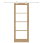 Juego de Puerta Corredera  con Hardware 78x202 cm de Madera Sólida de Pino | Foro24.es | Tu tienda online para hogar, jardín y más Foro24.es