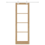 Juego de Puerta Corredera  con Juego de Hardware 78x232 cm de Madera Maciza de Pino | Foro24.es | Tu tienda online para hogar, jardín y más Foro24.es