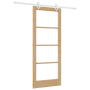 Juego de puerta corrediza  con kit de hardware 83x202 cm de madera sólida de pino | Foro24.es | Tu tienda online para hogar, jardín y más Foro24.es