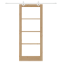 Juego de puerta corrediza  con kit de hardware 83x202 cm de madera sólida de pino | Foro24.es | Tu tienda online para hogar, jardín y más Foro24.es