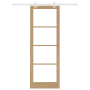 Juego de Puerta Corredera  con Hardware 83x232 cm de Madera Sólida de Pino | Foro24.es | Tu tienda online para hogar, jardín y más Foro24.es
