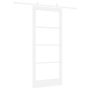 Juego de Puerta Corredera  con Hardware Blanco 86x198.5 cm Madera Maciza de Pino | Foro24.es | Tu tienda online para hogar, jardín y más Foro24.es