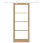 Juego de Puerta Deslizante  con Juego de Accesorios 86x211 cm Madera Maciza de Pino | Foro24.es | Tu tienda online para hogar, jardín y más Foro24.es