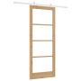 Juego de Puerta Deslizante  con Juego de Accesorios 86x211 cm Madera Maciza de Pino | Foro24.es | Tu tienda online para hogar, jardín y más Foro24.es