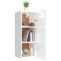 Glossy white plywood wall cabinet 34.5x34x90 cm by vidaXL, Shelves and shelves - Ref: Foro24-812435, Price: 52,07 €, Discount: %