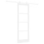 Puerta Corredera con Juego de Hardware Blanco 73.5x211 cm Madera Sólida de Pino | Foro24.es | Tu tienda online para hogar, jardín y más Foro24.es